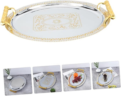 Serving Tray Elegant Snack Platter for Home Events Versatile Food Presentation Dish for Parties Weddings Housewarming More Rim Design