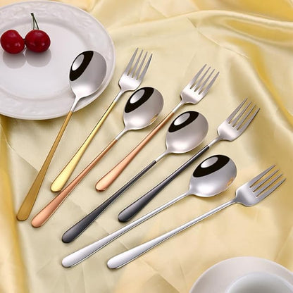 Stainless Steel Flatware serving set,Home Kitchen Eating Tableware Set,Dishwasher Safe,For Home Kitchen Restaurant Hote 1/4/6/8/10/12 Pieces 316 Stainless Steel Spoons And Forks, Household Eating Spoo