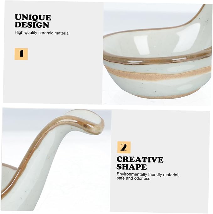 2Pcs Ceramic Caviar Spoon and Seasoning Dish Set Creative Appetizer Plate for Sauces and Condiments for Entertaining and Dining