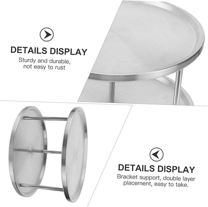 Stainless Steel Seafood Plate Silver Texture Snack Dish Multifunctional Food Tray for Bbq Cake Serving in Restaurants and Parties