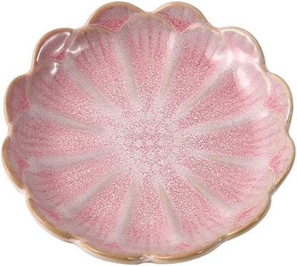 GUERNSEY Snack Bowls 4.4 Inch Ceramic Lotus Plate Sauce Plate Sushi Sauce Snack BBQ Ceramic Plate Dipping Sauce Plate Seasoning Plate Snack & Dip Bowls