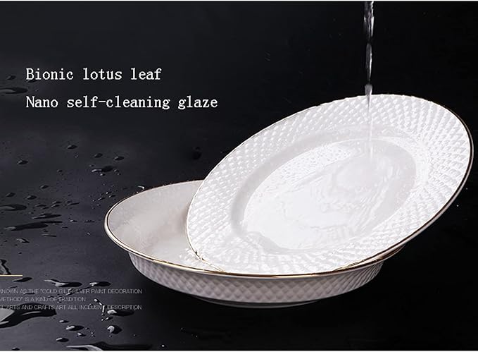 Dinner Set, Special Restaurant Dinnerware Set, Ceramic Tableware Set, White Porcelain 60-Piece Set, Kitchen Plate and Bowl Set,