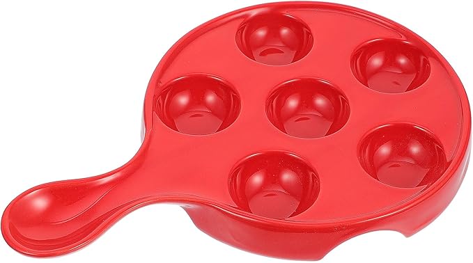 Escargot Plate Ceramic Snail Baking Dish with Handle 10-inch 6-hole Conch Serving Tray for Kitchen and Restaurant Seafood Appetizer