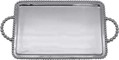 Mariposa Beaded Service Tray, One Size, Silver