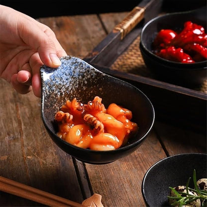 Appetizer Plates Ceramic Dipping Bowls Sauce Dishes with Handle Snack Bowls for Sauce Soy Sushi for Condiment