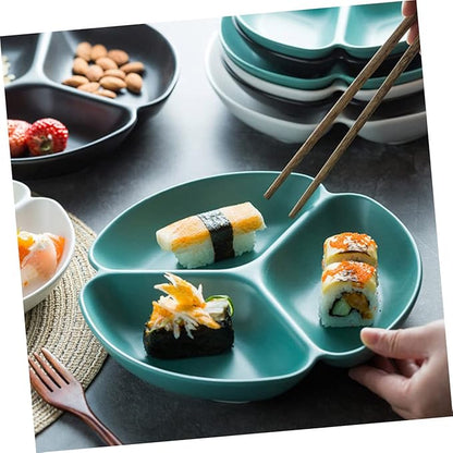 LIFKOME Ceramic Divided Fruit Serving Plate Irregular Snack Appetizer Tray Food Platter for Entertaining Stylish and Functional Design