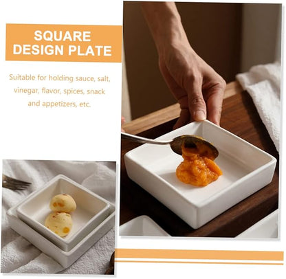 2pcs Multipurpose Square Dessert Bowl Snack Storage Plates for Sauces Dipping and Appetizers Lightweight Kitchenware for Home Restaurant Parties
