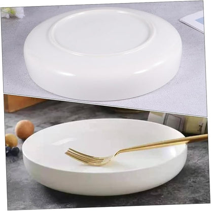 Healifty Ceramic Food Plate Convenient Multi Function Dish for Western Cuisine for Appetizers Desserts and Steaks Elegant Tableware for Home Restaurants and Parties Bright White Design