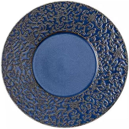 SONGCHAO Party Supplies Red Plate Ceramic Dish Plate Home Chinese Creative Tableware Steak Western Plate Party Plates (Color : B)
