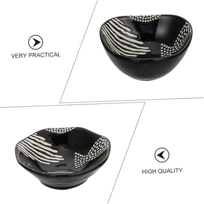 PRETYZOOM 4pcs Ceramic Sauce Dishes Fruit Plate Vinegar Dish Appetizer Plate Charcuterie