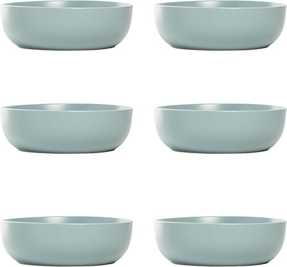 10 Strawberry Street Wazee Matte Coupe Dinnerware, Bowl, Mineral Blue, Set of 6