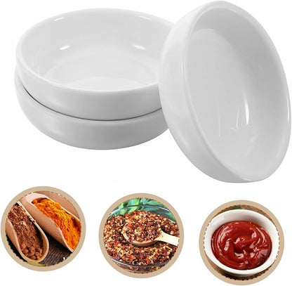 KICHOUSE 6pcs Ceramic Appetizer Plates Dipping Sauce Dish for Condiments Seasoning and Desserts Elegant Kitchen Serving Dishes
