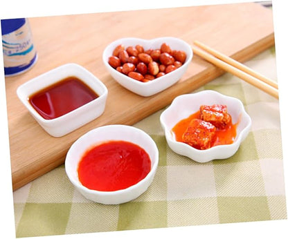 STOBAZA 2pcs Japanese Style Ceramic Sauce Dishes Stackable Plates for Dips Sides Appetizers