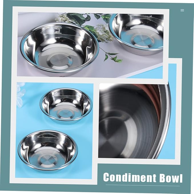 Happyyami Stainless Steel Sauce Dish Set 8-Piece Condiment Plates for Appetizers Simple Seasoning Storage Bowls Dishwasher Safe for Home Use