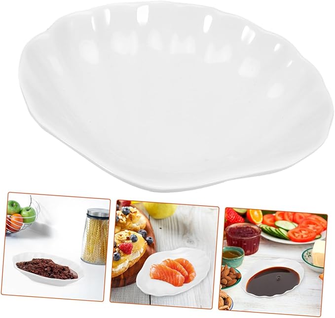 2Pcs Imitation Ceramic Appetizer Plates Versatile Food Serving Dish for Snacks Fruits Sauces for Indoor Outdoor Gatherings Stylish Kitchen Accessory Bone