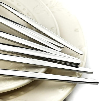 24Pcs Silver Mirror Silverware Flatware Set, 18/0 Stainless Steel Cutlery Set Utensils Kitchen Dinnerware Include Knife Fork Spoon and Teaspoon, Service for 4