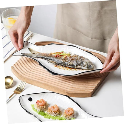 Ceramic Fish-shaped Steaming Dish Medium Smooth Surface for Serving Fish and Desserts Restaurants