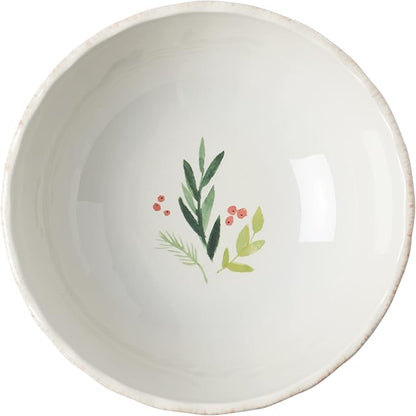 Lenox 894194 French Perle Berry All-Purpose Bowls, Set of 4, White, Christmas Drinkware, Holiday Hosting