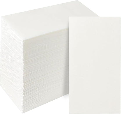 Disposable Hand Towels, Linen Feel Guest Towels, Cloth Like Paper Napkins, Thick, Elegant, Absorbent White Hand Towels For Kitchen, Parties, Bathroom, Events, 7.8” X 15.7”, Total 100 Pcs