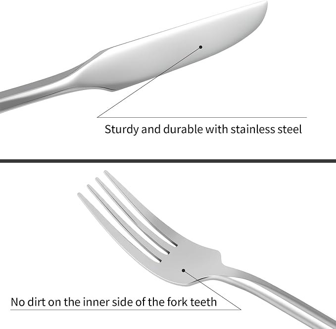 Silverware Set Flatware Set Stainless Steel Heavy Cutlery Set Hexagon Handle Mirror Finished 60 Pieces Service for 12