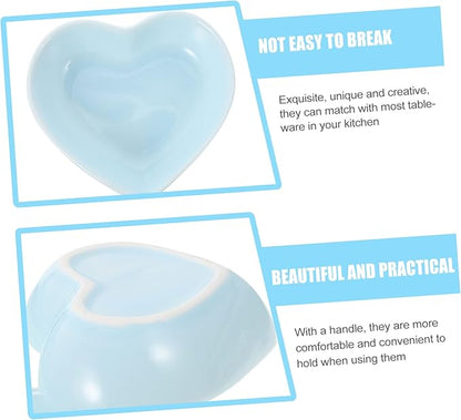 GLEAVI 6Pcs Heart Shaped Sauce Dishes Japanese Style Appetizer Plates for Dipping Sauces and Condiments for Home and Restaurant Use Decorative Serving Bowls