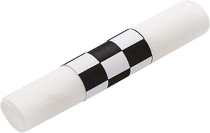 Gmark Paper Napkin Band Box of 2500, Paper Napkin Rings self Adhesive (Black White Grid) GM1110