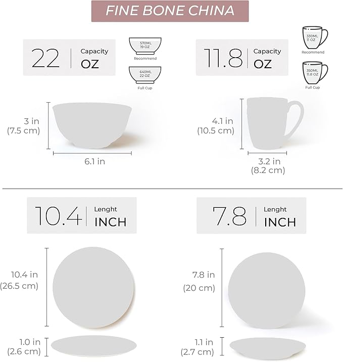 KOKEN - Plates and Bowls Sets for 4, Dinnerware Sets 16 Pc, Ceramic Dish Set, Round Dinner Set with Mugs, Dishwasher Microwave Safe, kitchen sets, Dishes set for 4 Christmas (Gold Christmas dinner)