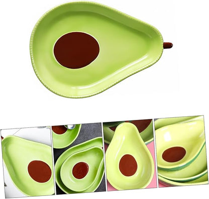1Pc Avocado Shape Ceramic Serving Plate Creative Food Container for Appetizers Desserts and Salads for Parties Gatherings and Restaurants Lightweight Design
