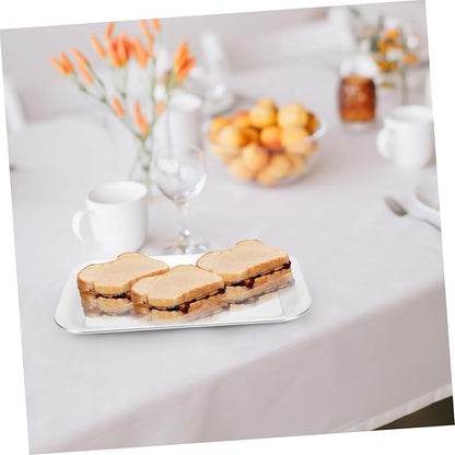 Zerodeko 1Pc Stainless Steel Serving Tray Tea Tray for Restaurant Home Use Food Serving Dish with Smooth Surface for Organizing Items Enhancing Dining