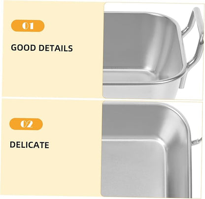 Grill Serving Tray Snack Holder Fried Chicken Basket Thickened Dessert Tray French Fries Plate Double Handled