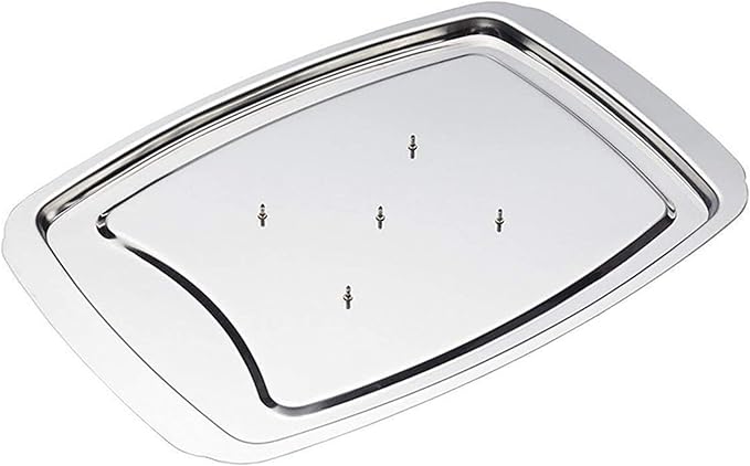 Stainless Steel Carving Tray Spiked Meat Dish with Spiked Caps Polished Non-Slip Serving Tray Turkey Pan for Slicing, Cutting, Chopping Home Kitchen Tools