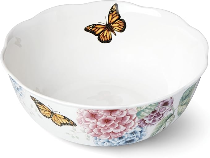 Lenox Butterfly Meadow Hydrangea Large Serve Bowl, 2.70 LB, Multi