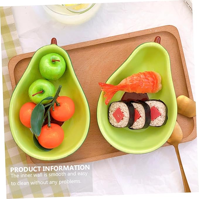 Avocado Shape Ceramic Appetizer Plate Medium Cute Tableware for Fruits Snacks and Desserts Easy to Clean Sturdy Design for Entertaining and Everyday Use