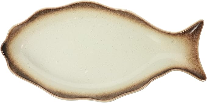 OUNONA Ceramic Fish Plate Japanese Style Serving Dish for Home Restaurant Decorative Food Plate for Desserts Appetizers Snacks for Parties Gatherings Easy to Clean