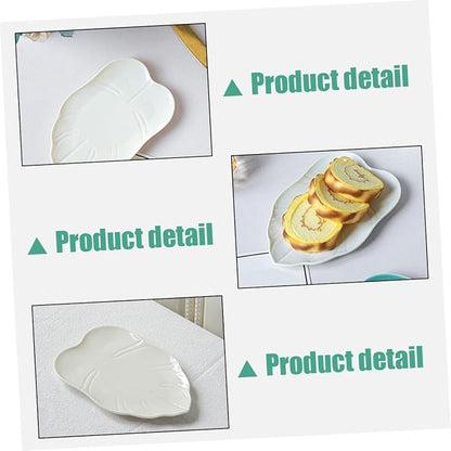 Mobestech Ceramic Leaf Shaped Appetizer Plates Elegant Dessert Serving Dish Versatile Storage for Fruits Snacks for Home Dining Entertaining