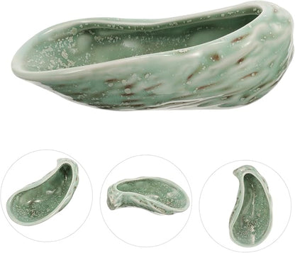 PRETYZOOM Oyster Shell Sushi Trays Ceramic Food Serving Plate Decorative Dinner Plates
