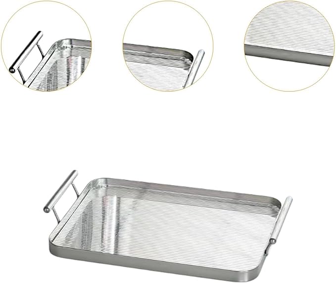 Tray for Serving Fruits and Teas with Cup Holder for Cafes and Restaurants, S