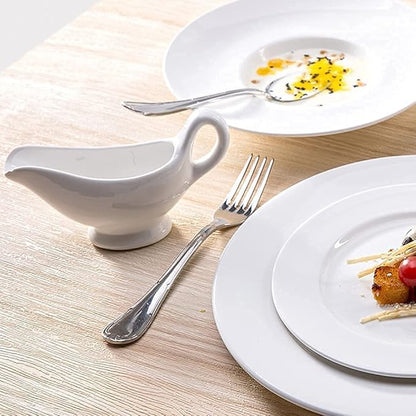 Dinnerware Set Luxury Family Dinner Service Set, 32pcs Pure White Ceramics Dinner Sets, Complete Porcelain Combi-Set, Fine Plates Bowls and Cups, Microwave and Dishwasher