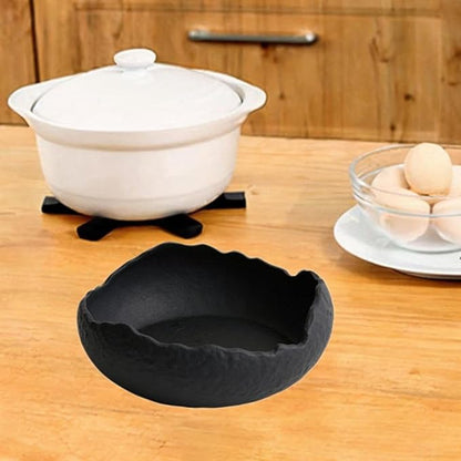 Ceramic Dinner Plate Salad Plate Decorative Plate Dinnerware Irregular Serving Plate Appetizer Plate for Snack Restaurant, Black