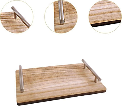 Elegant Donut Serving Tray with Convenient Handle for Desserts, Silver