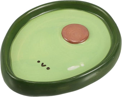 Cute Ceramic Decorative Fruit-shaped Plate 4-inch Hand-painted Avocado Snack Dish for Home Dining Party Serving