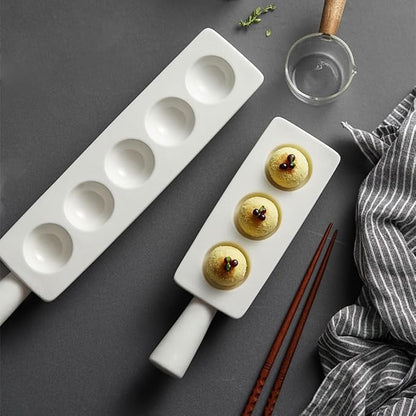SONGCHAO Party Supplies Cold Dish Seasoning Divided Plate Ceramic Plate Hotel Tableware Snack Japanese Style Dessert Plate Party Plates (Color : B)