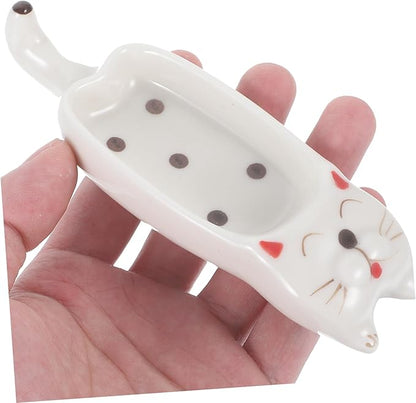 Happyyami Cute Cat Sauce Dish Multi Functional Dipping Container for Soy Sauce Condiments Snacks Plates for Kitchen Tabletop present for Parties Celebrations