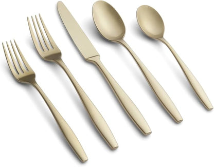 Cambridge Silversmiths Katerina Champagne Satin 20-Piece Flatware Set, Service for 4