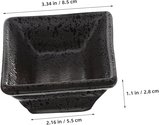 3 Pcs Japanese Style Ceramic Seasoning Dish Set Multifunctional Appetizer Plates for Dipping Sauces for Sushi Ketchup BBQ