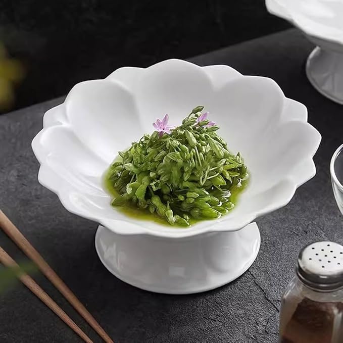 SONGCHAO Party Supplies Tall Plate Fruit Plate Ceramic Dish Plate Household Tribute Plate In Front Of Buddha Offering Plate Dessert Plate Party Plates (Color : 8.5in)
