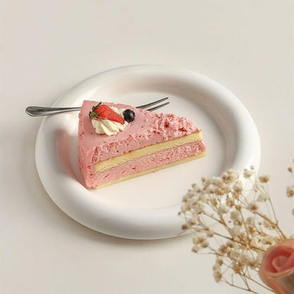 Chubby Ceramic Minimalist Aesthetic Tableware Kitchenware Plates in pink