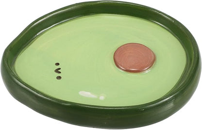 Avocado-shaped Ceramic Plate 4-inch Hand-painted Porcelain Fruit Dish Snack Appetizer Salad Plate for Home Dining and Party Serving