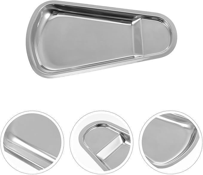 NUOBESTY Portable Stainless Steel Buffet Serving Tray Multi-Function Plate for Catering Picnics Weddings Lightweight Space-Saving Tableware Storage for Snacks and Food