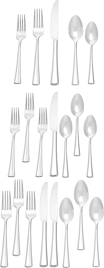 Oneida Noble Everyday Flatware, Service for 4, 18/0 Stainless Steel | (Pack of 2)